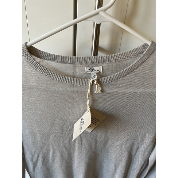 LL Bean Signature Womens Small Linen Modal Crew Lightweight Sweater Blouse Top - Picture 7 of 9